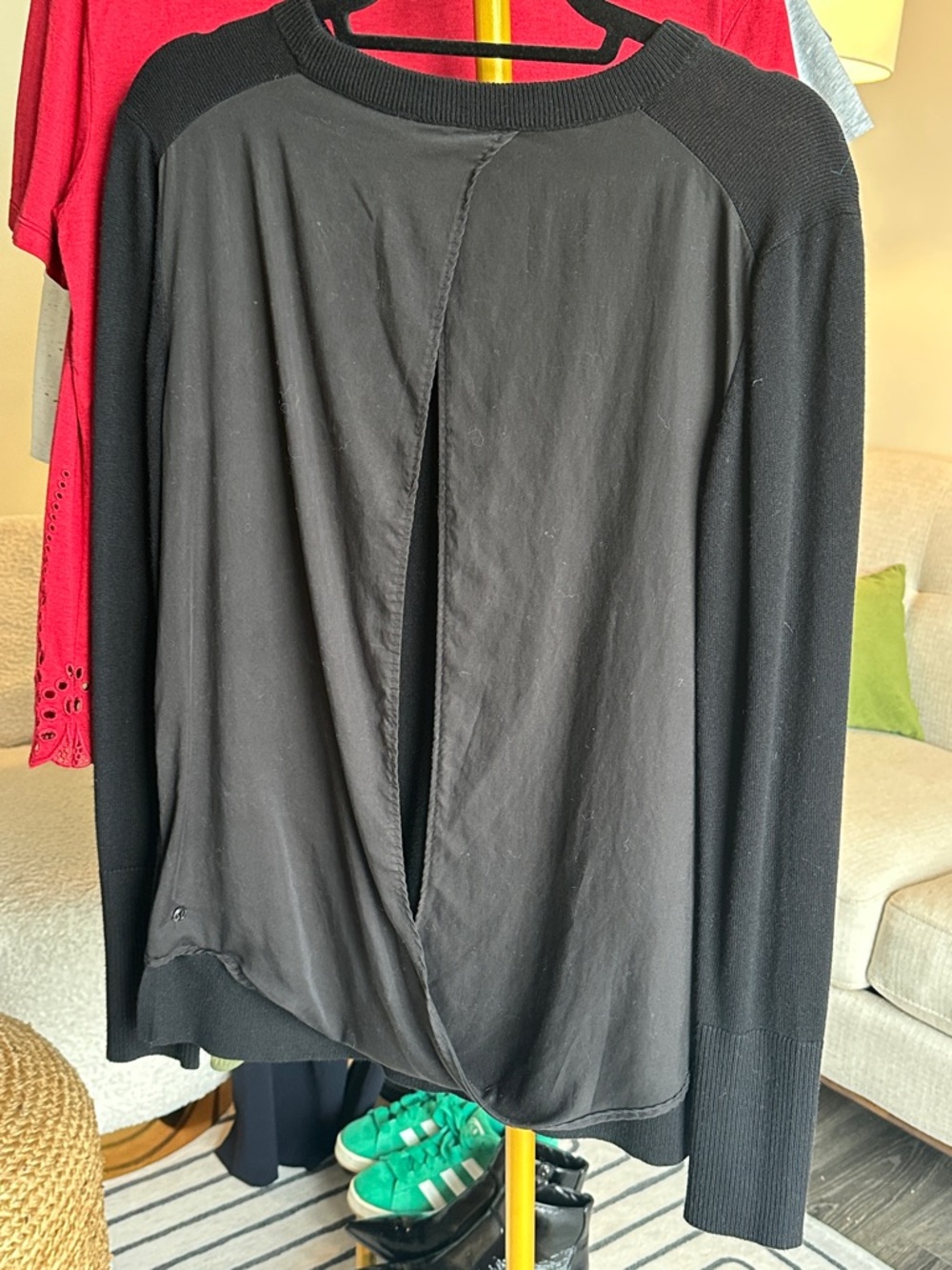 lululemon athletica Black Long Sleeve Open-Back Top